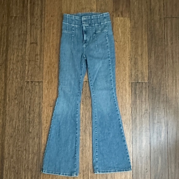 Free People Blue Flared Women Jeans - Picture 1 of 3